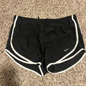 Nike Dri-FIT‎ Running Shorts Black with White Trim Athletic Workout Small